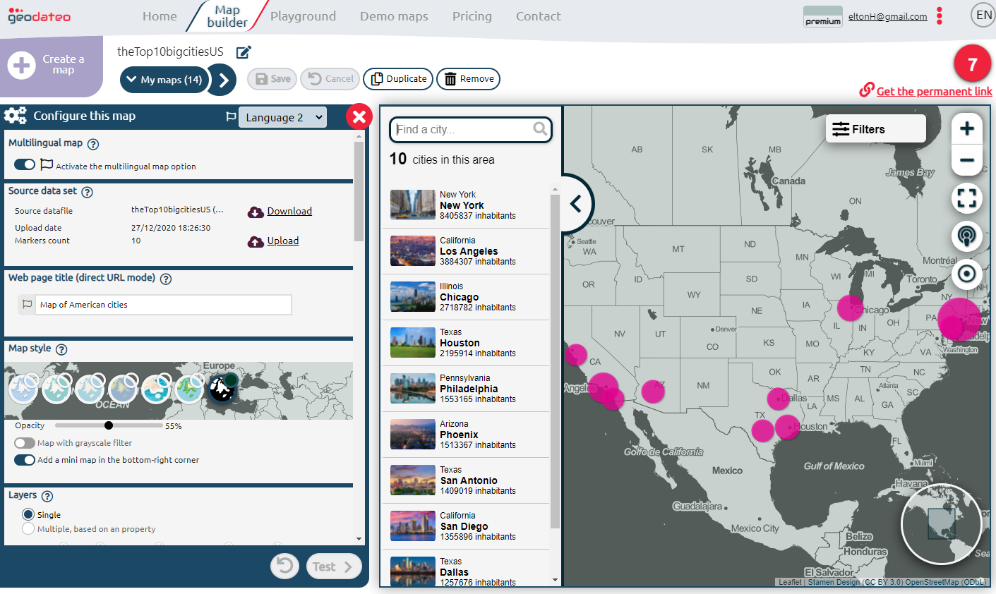 geodateo - customized interactive maps